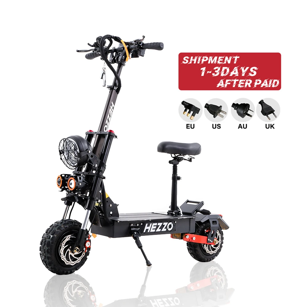 

HEZZO NEW 11" 60V 5600W Dual Motor Off-Road Escooter 40Ah Foldable Two Wheel Electric Scooter US Warehouse Patinete Electrico