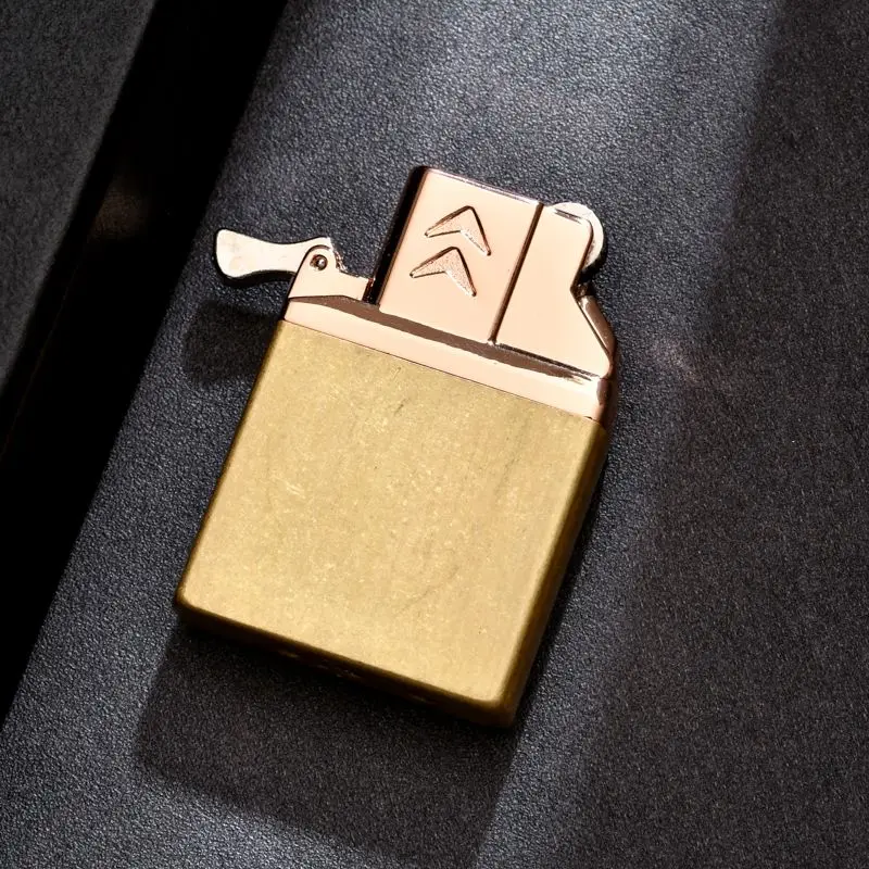 Double Fire Butane Gas Inflate Lighter Brass Windproof Movement Inner Insert Conventional ZP Replace Cigarettes Accessories