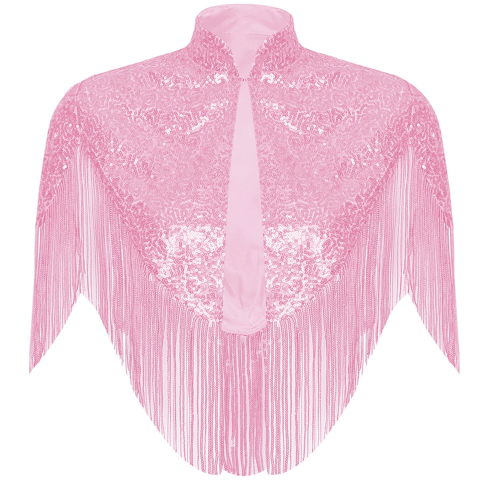 يلتف مهدب للنساء ترتر بوليرو شال موضة كوكتيل حفلة الهذيان اكسسوارات الزفاف مهرجان الموسيقى مساء شال الرأس