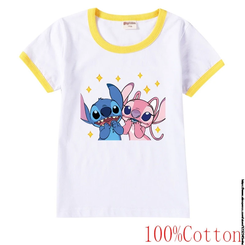 New Lilo And Stitch 3D Prints Tshirt maglietta per bambini maglietta Casual estiva abbigliamento per bambini maglietta per ragazze magliette Kawaii