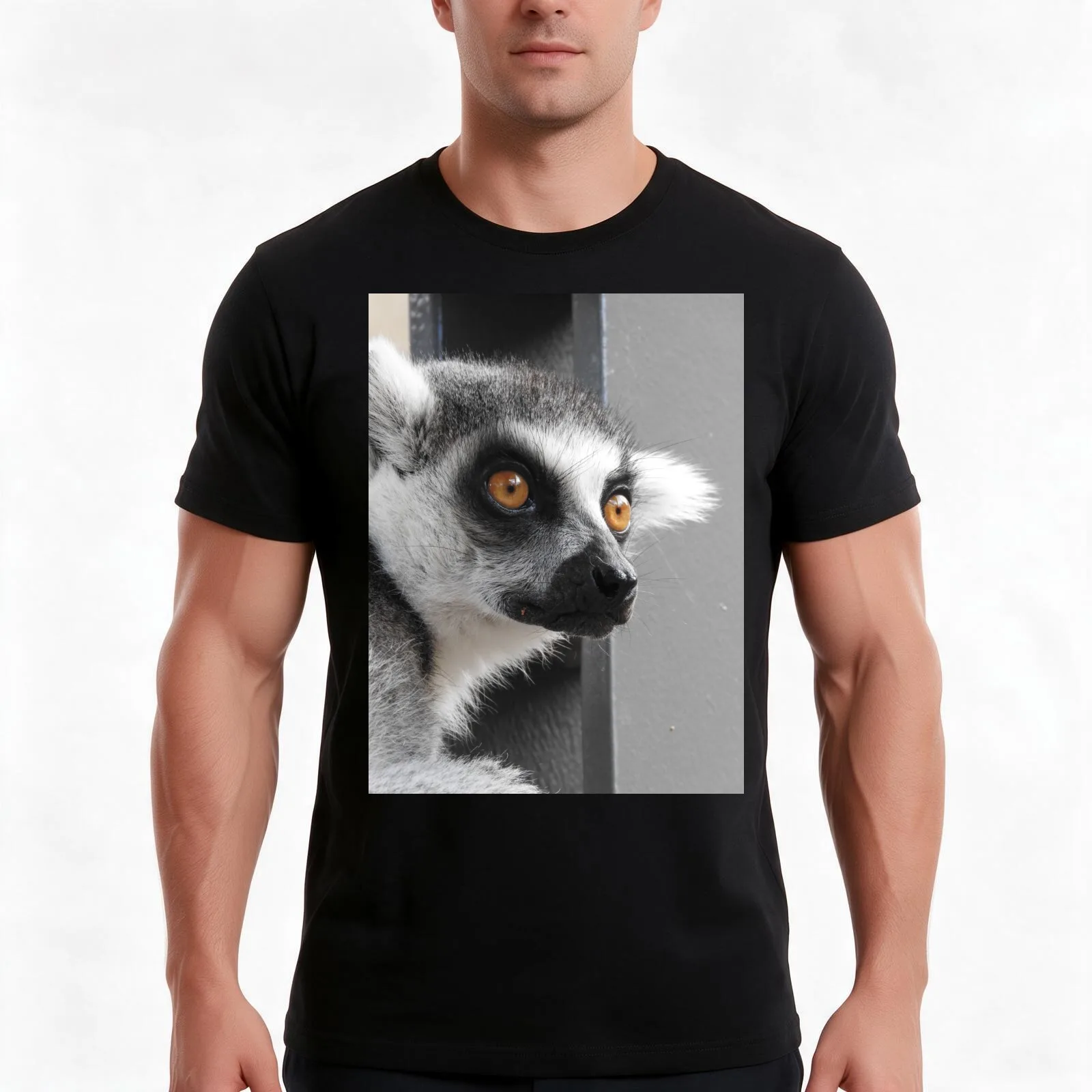 Ring Tailed Lemur T-Shirt Summer Casual Cotton Tee Oversized Streetwear Tops Vintage Graphic Print Loose Fit Short Sleeve