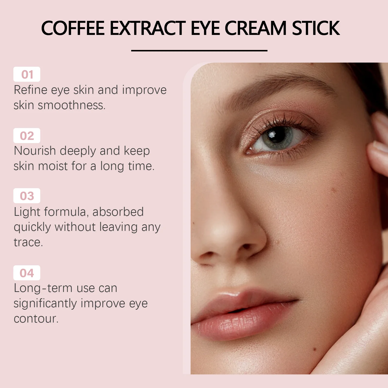 Caffeine Eye Cream Stick Lifting Firming Fade Dark Circles Bags Nourish Deep Moisturizing Coffee Extract Eye Brighten Eye Cream