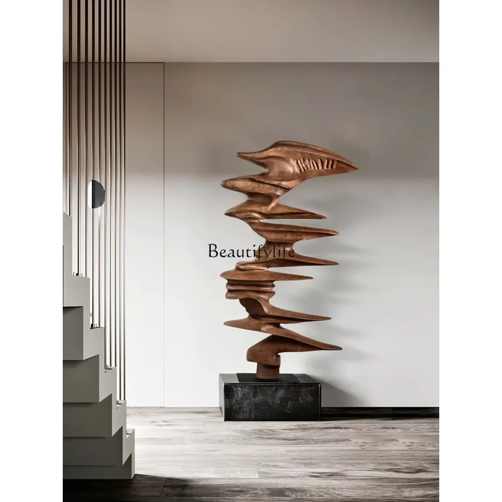 

Entrance floor ornament large wood carving process abstract figure sculpture