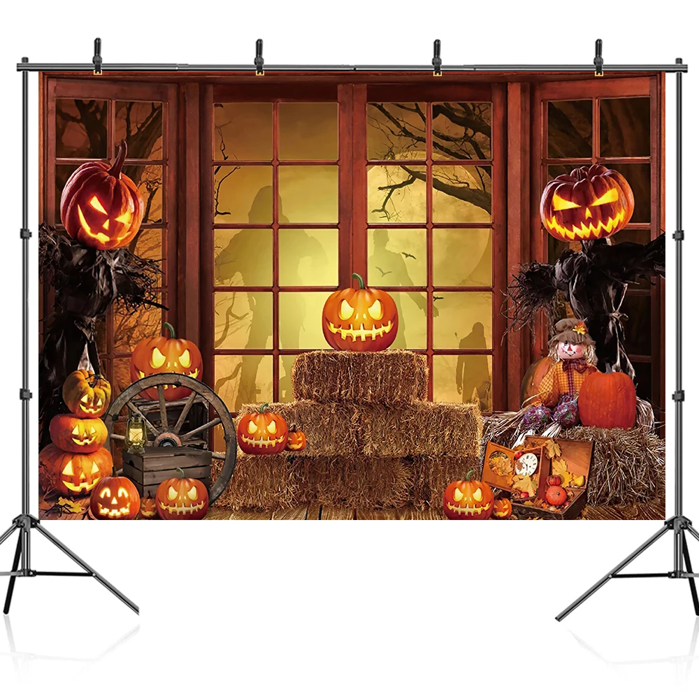 Halloween Backdrop Vintage Castle Skull Witch Baby Portrait Photocall Photography Background Photo Studio Halloween Party Banner