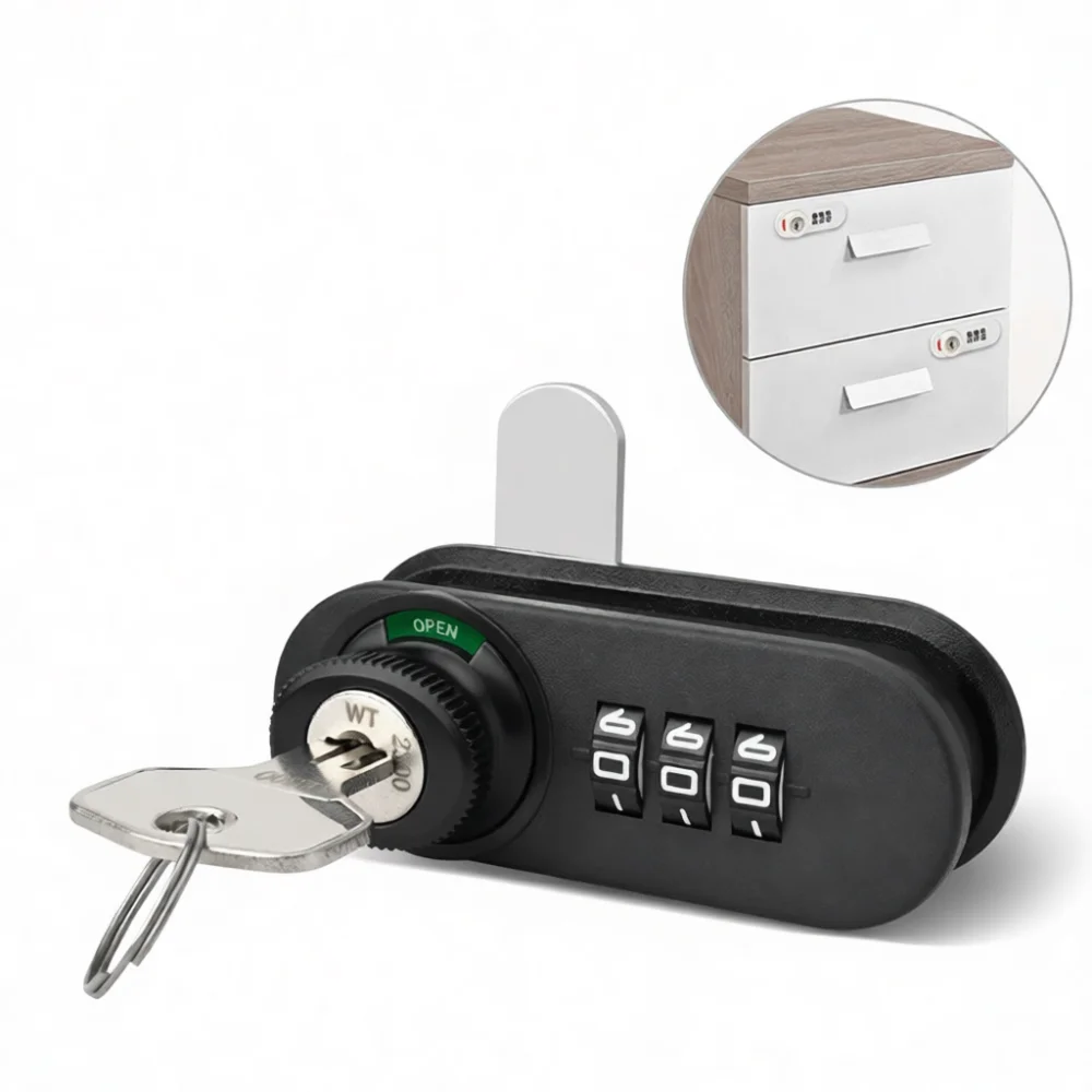 Adjustable Mechanical Combination Cam Lock 3 Dial Password For Office Cabinet Drawer Steel Wardrobe Safe Security Hardware