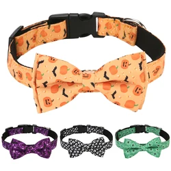 Puppy Kitten Breakaway Necklace Halloween Adjustable Safety Buckle Strap Cute Bow Tie Cats Collar With Bell Dogs Accessories