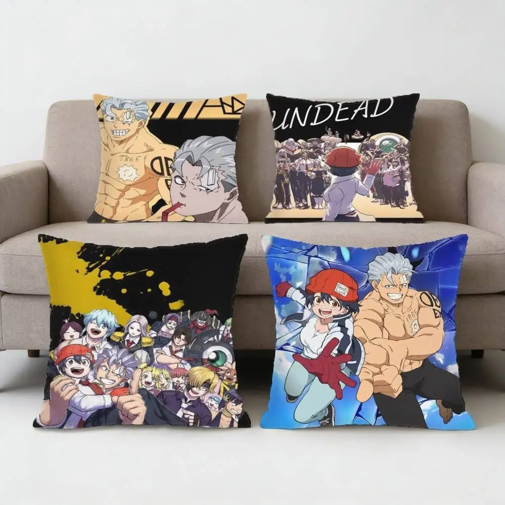 Anime Undead Unluck Andy Pillow Case Anti-dustmite Pillowcase Invisible zipper silky Sofa cushion cover for bedroom