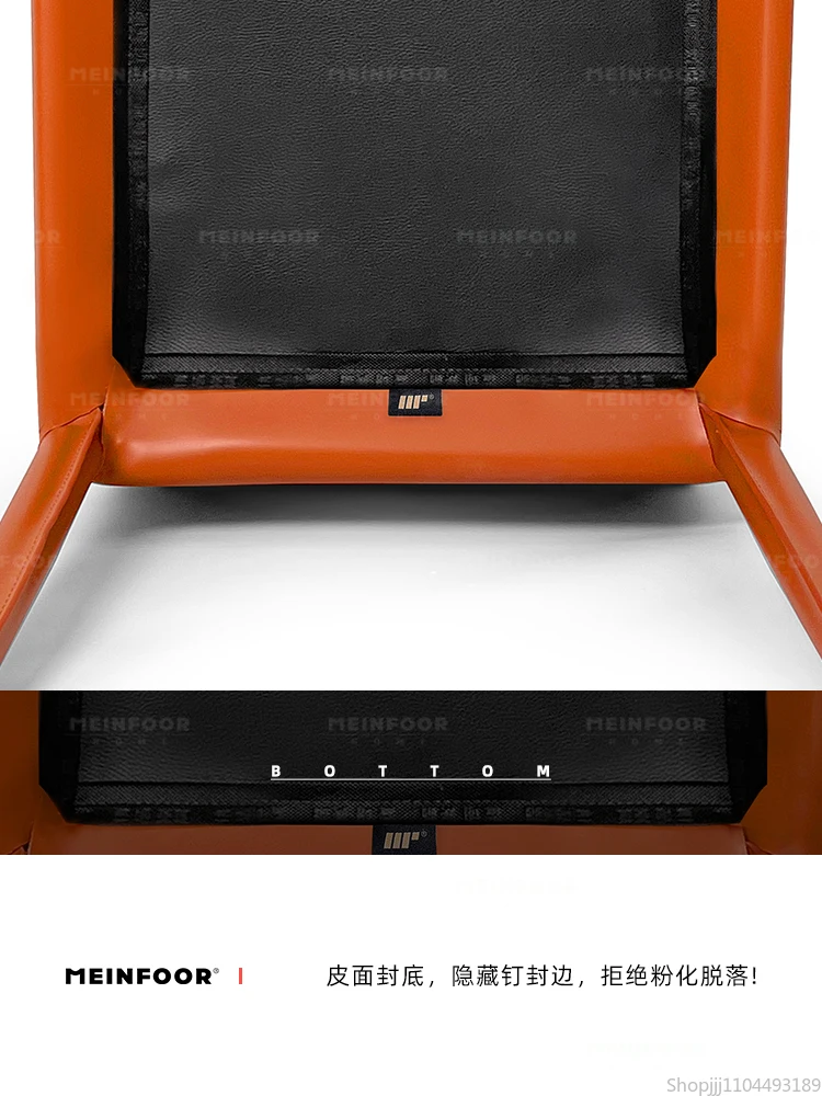 كرسي طعام مصنوع من الجلد ذو سرج بسيط، مقعد بمسند ظهر مصمم للمنزل والمطعم والفندق