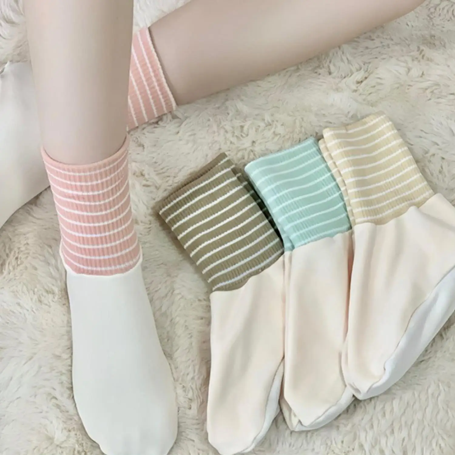 

Candy Color Warm Socks Floor Women's Socks Woman Socks Girls Breathable Pure Sleeping Sock