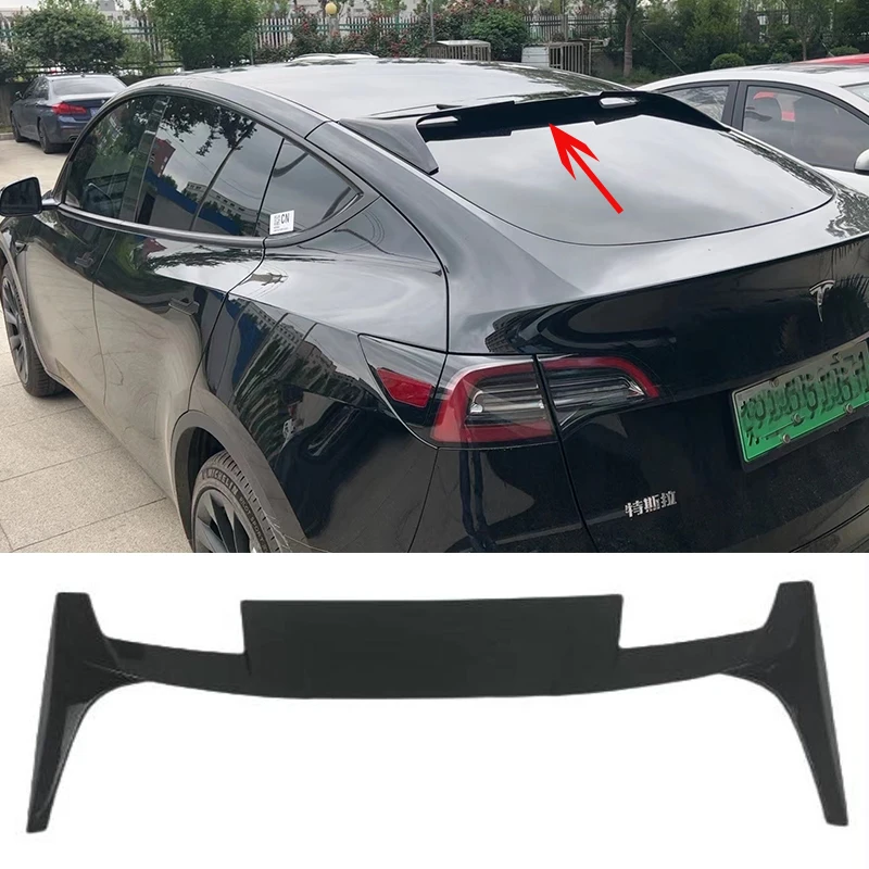 For Tesla Model 3 / Model Y Black Rear Roof Spoiler Window Top Wing Car Accessories