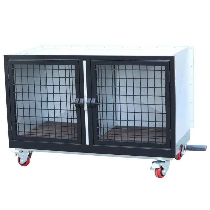 Dog cage Aluminium Zinc Alloy material black powder coated doors AEOLUS factory pet dog cage kennel configuration drainage hole