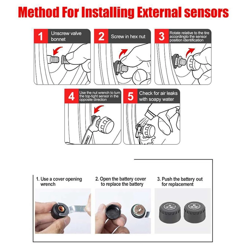 Motorcycle Tire Pressure Monitoring With Display Motorcycle Tire Detection High Temperature Resistant Monitoring System