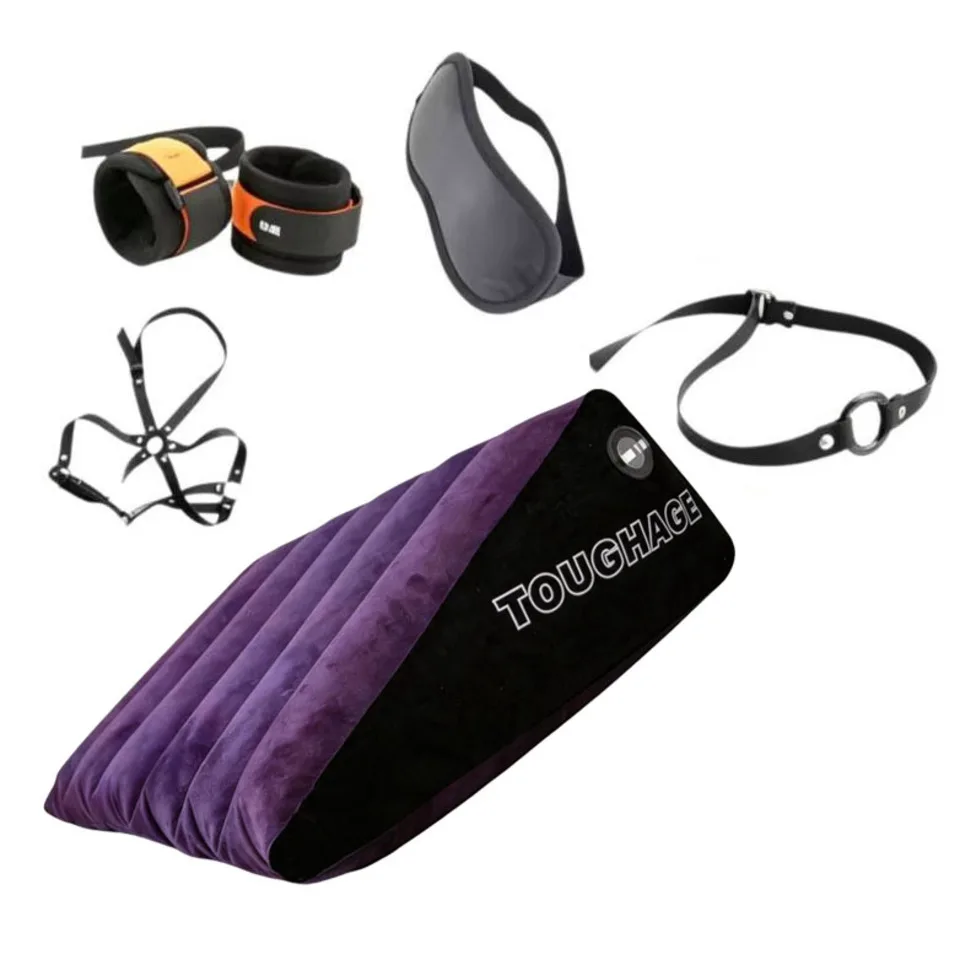 Sex Toys Position Pillow Cushion With Sex Leather Bondage Strap, Leather Harness Thigh Adjustable Sling Restraints For Couples