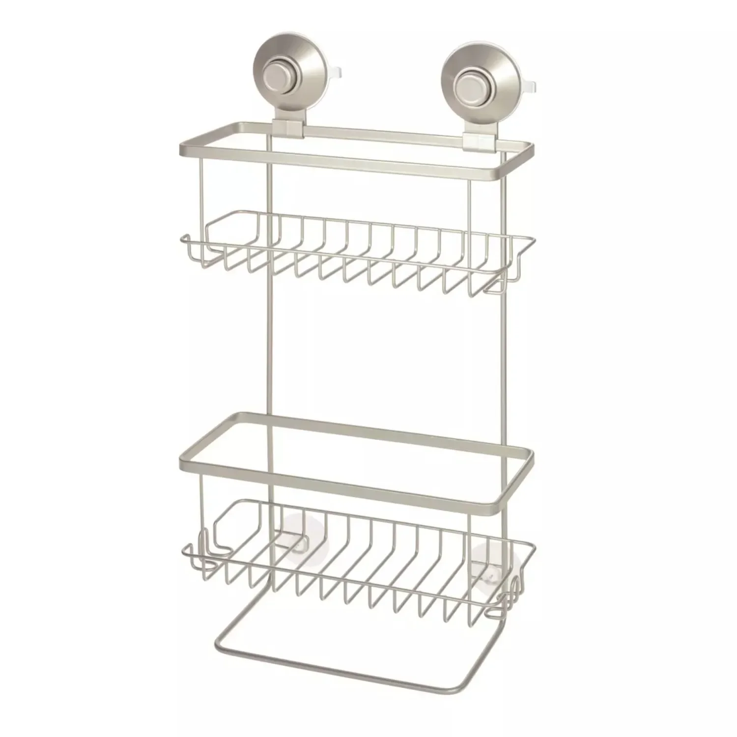 

iDESIGN Everett Push Lock Suction Shower Caddy Satin