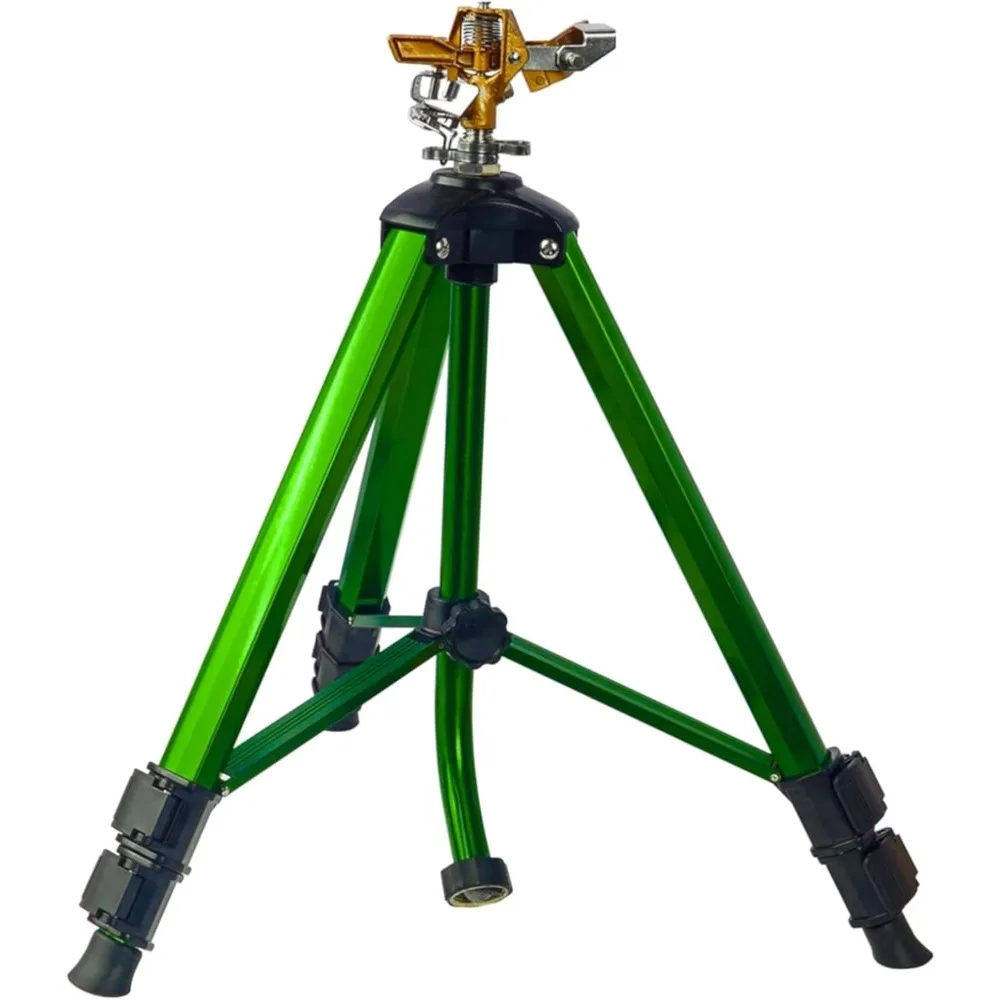 

impact sprinkler on tripod base, tripod sprinklers with brass head, 360 degree large area irrigation with extension legs flip lo
