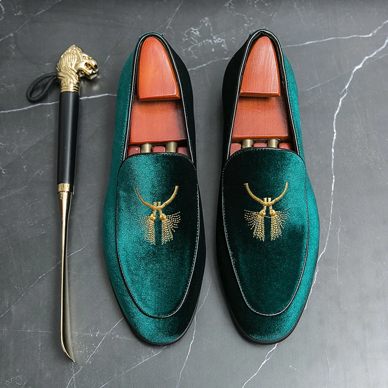 

Fashion Design Comfortable Dress Shoes Wear Green Size 47 48 Men's Suede Casual Shoes