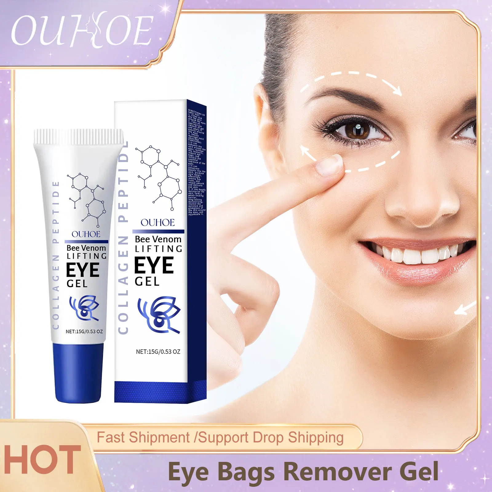 

Lifting Eye Gel Anti Puffiness Bags Dark Circles Remover Lightening Fine Line Rejuvenating Moisturizing Repair Bee Venom Eye Gel