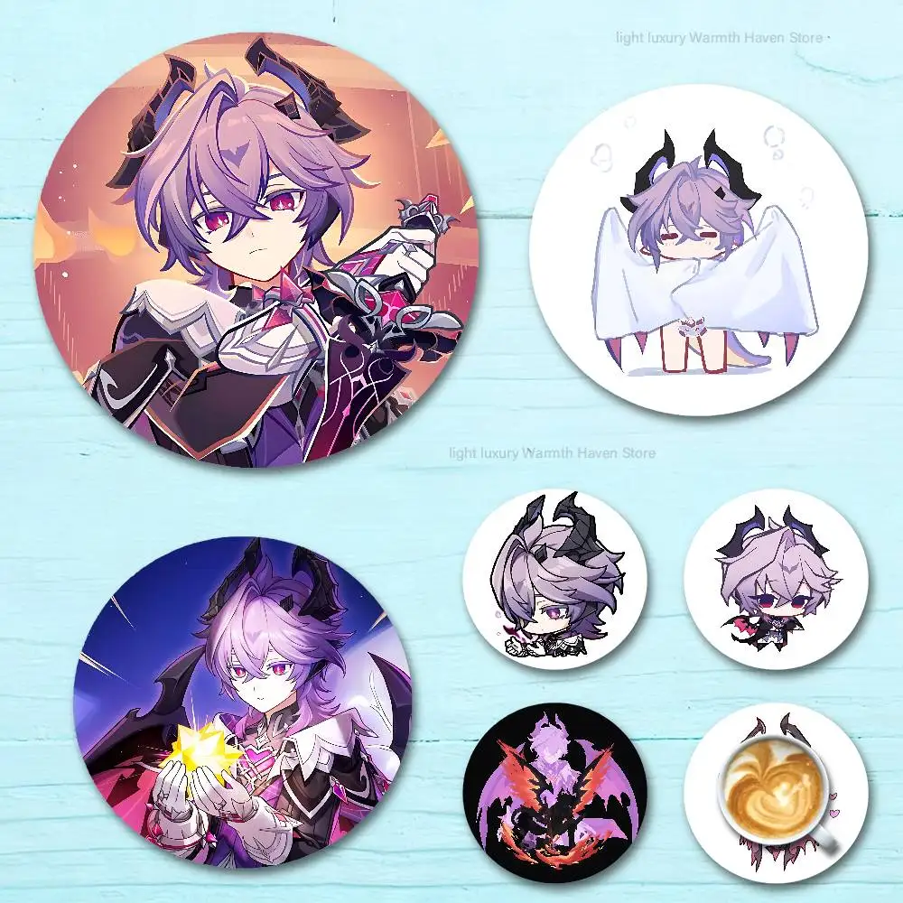 

G-Genshin Durin Impact Wooden Coasters 10cm Round Cosplay Fans Collect Friends Gifts