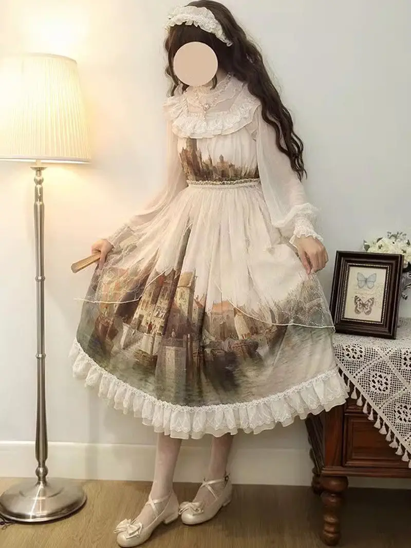 เสื้อเชิ้ตแขนยาว Ducheng แขนด้านใน Spot Original Lolita Lamb Leg Sleeves