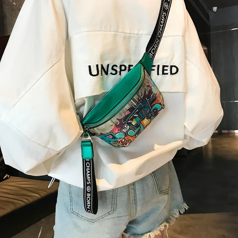 

Hip-Hop Fashion Graffiti Print Waist Bag