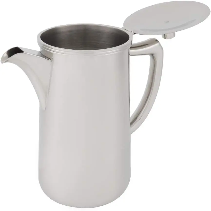 

304 Stainless Steel Pitcher, Rounded Corners Push Cover Design Cold Kettlet Spill Confirmation Versatile Kettle for Coffee, Hot