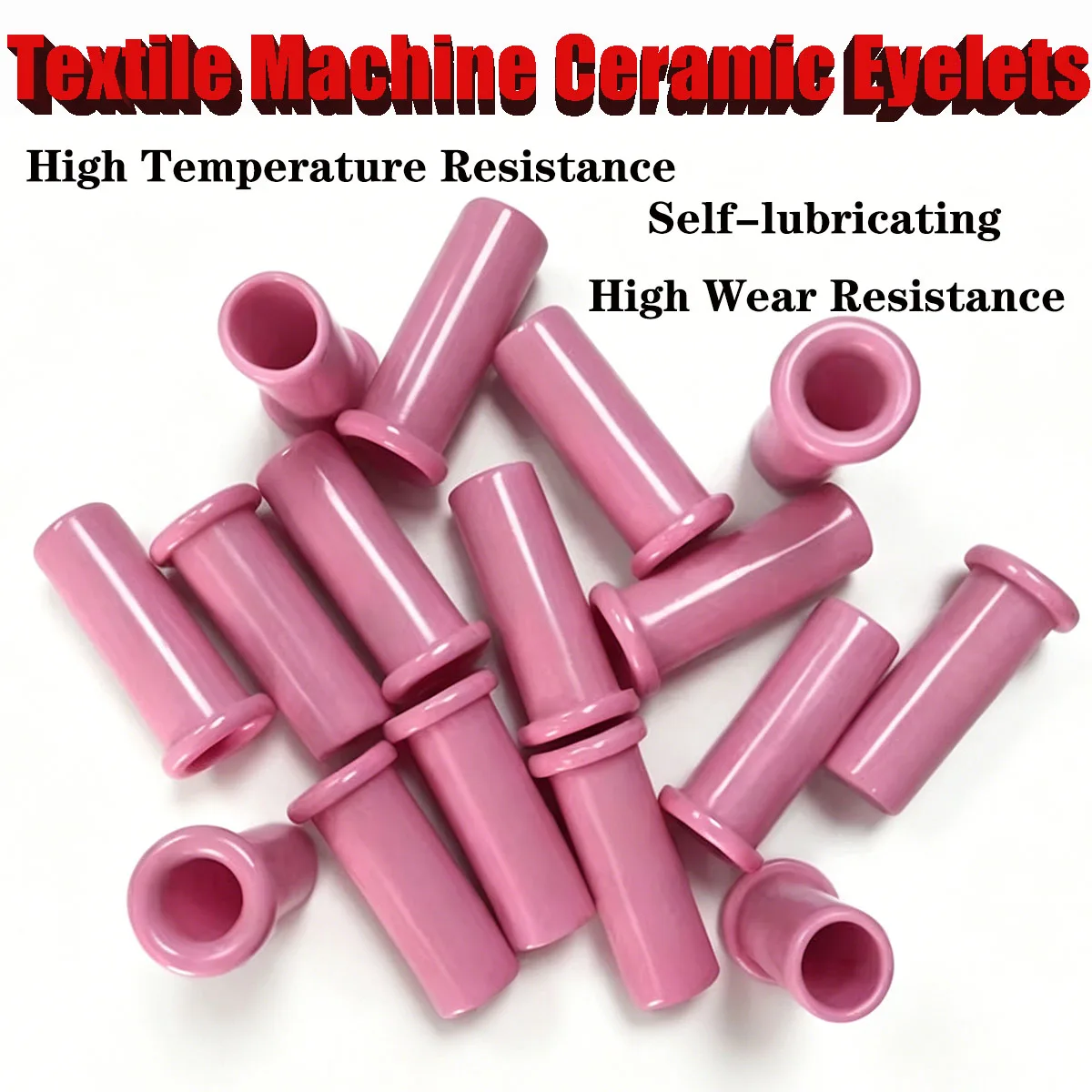 100pcs Textile Alumina Ceramic Eyelet Guide - Single Side Porcelain Tube for Yarn Thread Sewing Machine