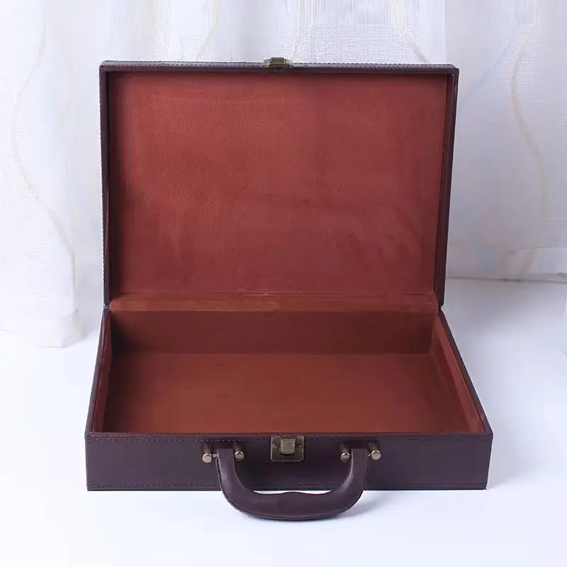 2025 New Cover Style Briefcase Men's Handheld Shoulder Business Leisure Insurance Contract Document Storage Box 34X24X8.5CM