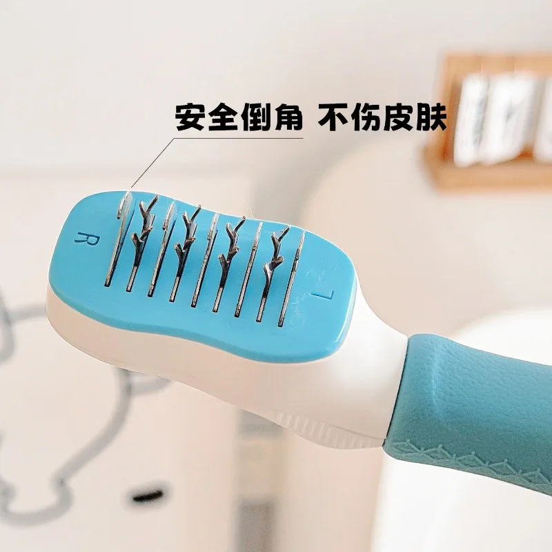 Pet Dematting Comb Safe Detangling Grooming Blade Brush for Long Hair Cats Dogs Bichon Ragdoll Fast Knot Remover Tool