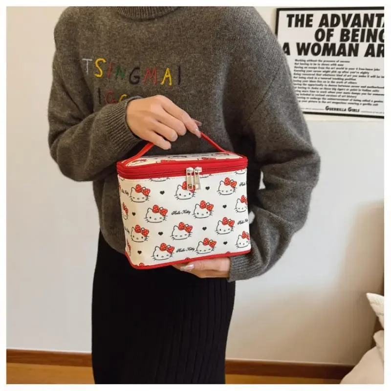 

Косметичка Hellokittys, портативная многофункциональная кавайная мультяшная большая вместительная косметичка, коробка для хранения, сумки для женщин