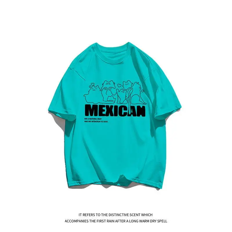 American Fashion Cotton Short Sleeved Men And Women Summer Port Style Loose T Shirt Simple Style Senior Design Couple Top Y2k