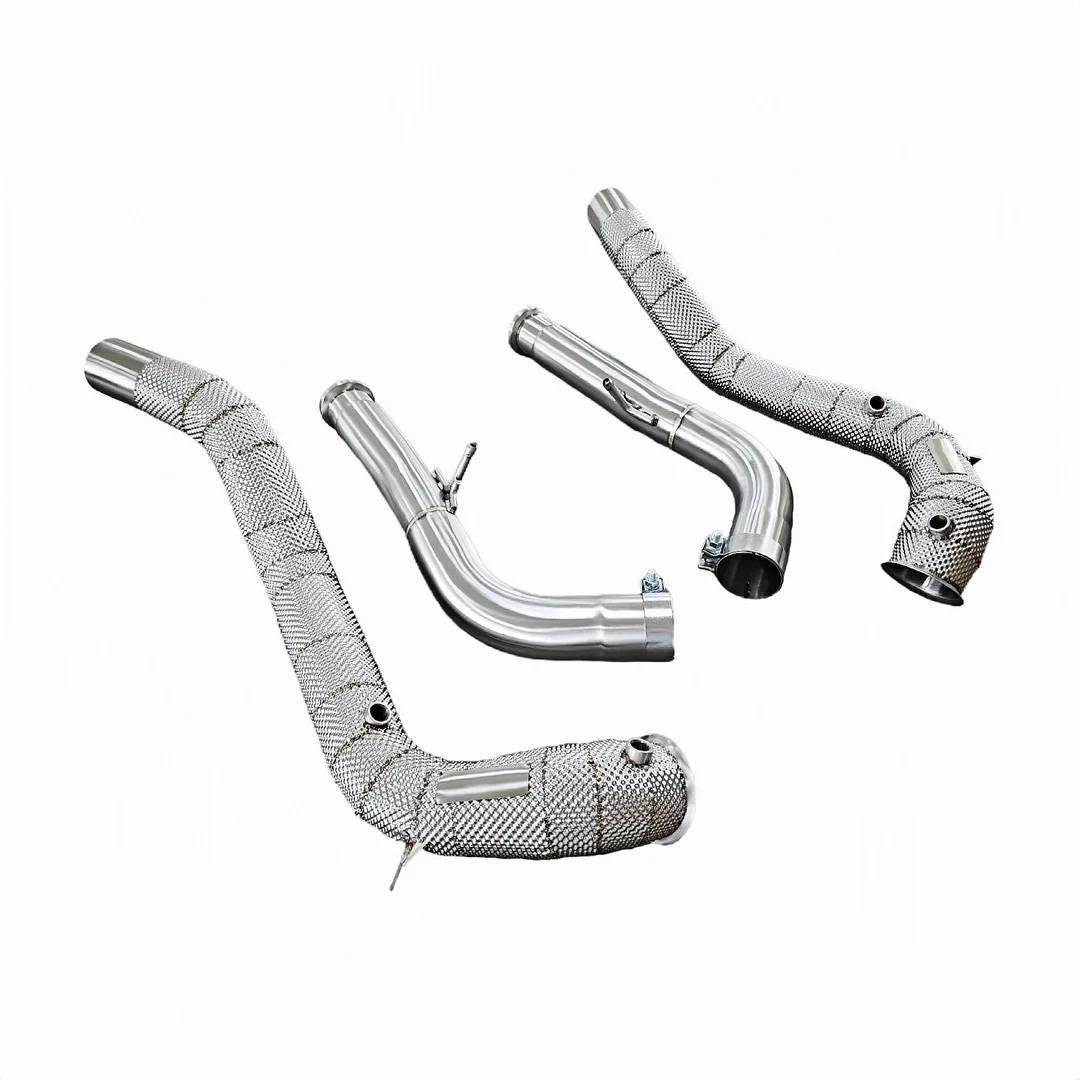 DEX Stainless Steel With Heat Shiled High Flow Exhaust Downpipe for 2019-2023 Mercedes-Benz G500 G550 G63 AMG W464 4.0T
