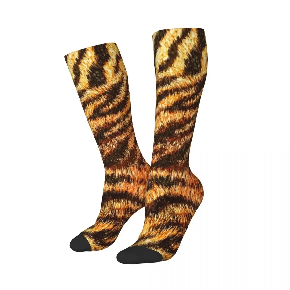 Bengal Tiger Fur Wildlife Print Pattern Socks Harajuku Stockings All Season Long Socks for Man's Woman's Birthday Present