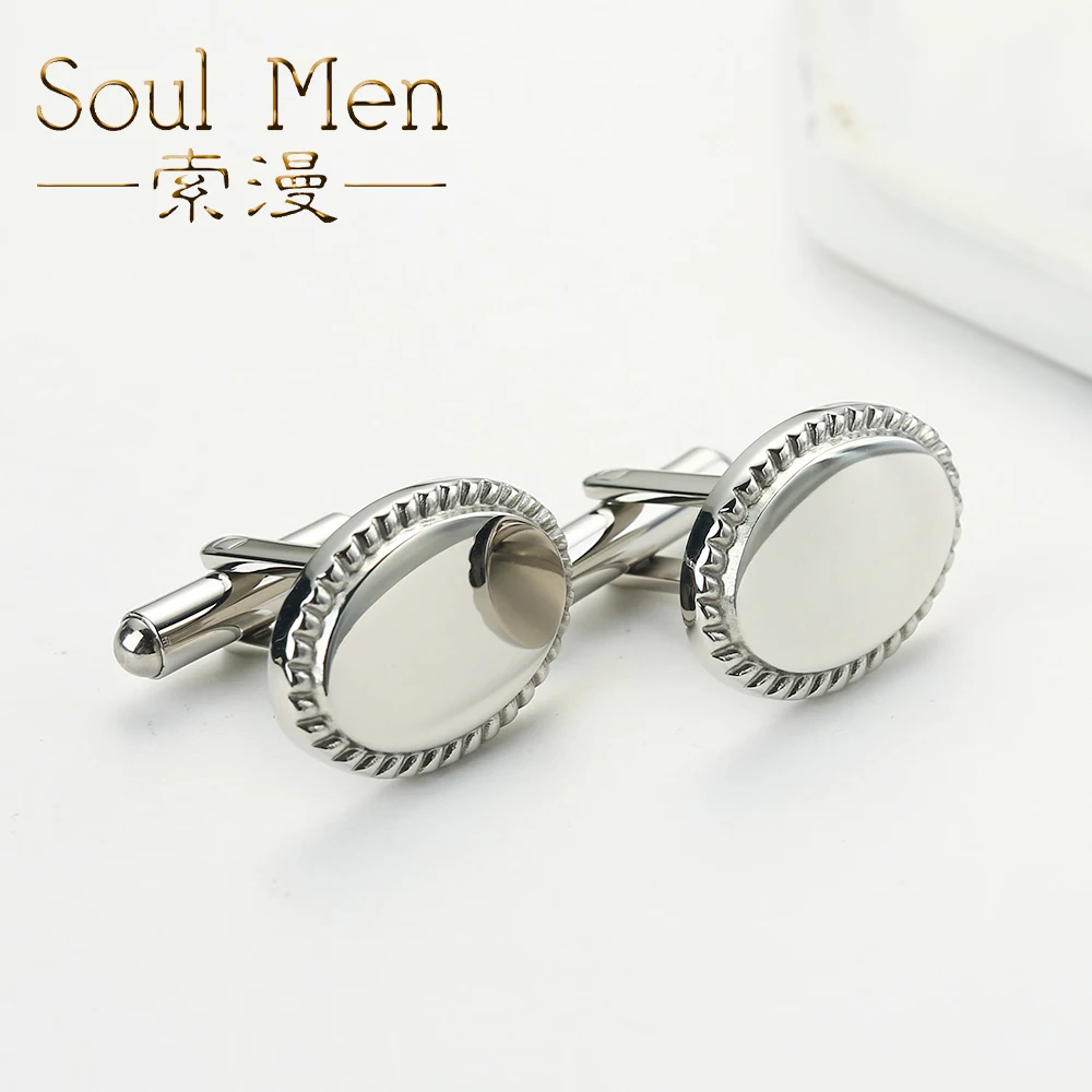 

New High Quality Stainless Steel Cuff Fashion Men's French Shirts Cufflinks wholesale Father's Day Gift