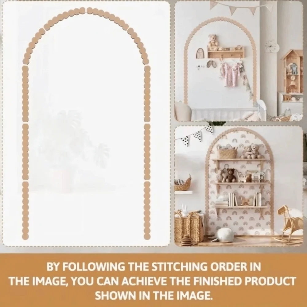 9/10Pcs Super Large Wall Arch Decor DIY Wall Decor Easy To Install Scalloped Crafts Trim Creative Shaped Wood Arch Trim Bedroom