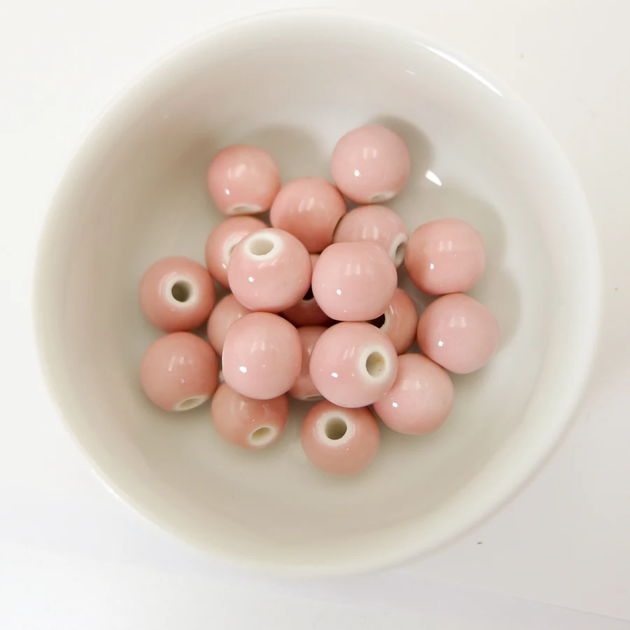 10# 40pcs Jingdezhen Ceramic Beads  Round  Not Silicone Porcelain Bead For Jewelry Making 10mm  Beads #A306C