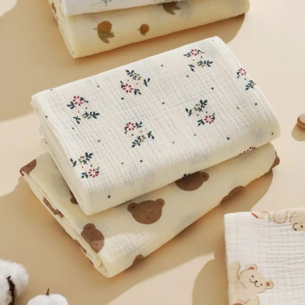 

Bedding Textiles Cotton Baby Blanket Breathable Bear Printed Cover Blanket for Infant Cartoon Soft Nap Sleeping Rug Bedroom