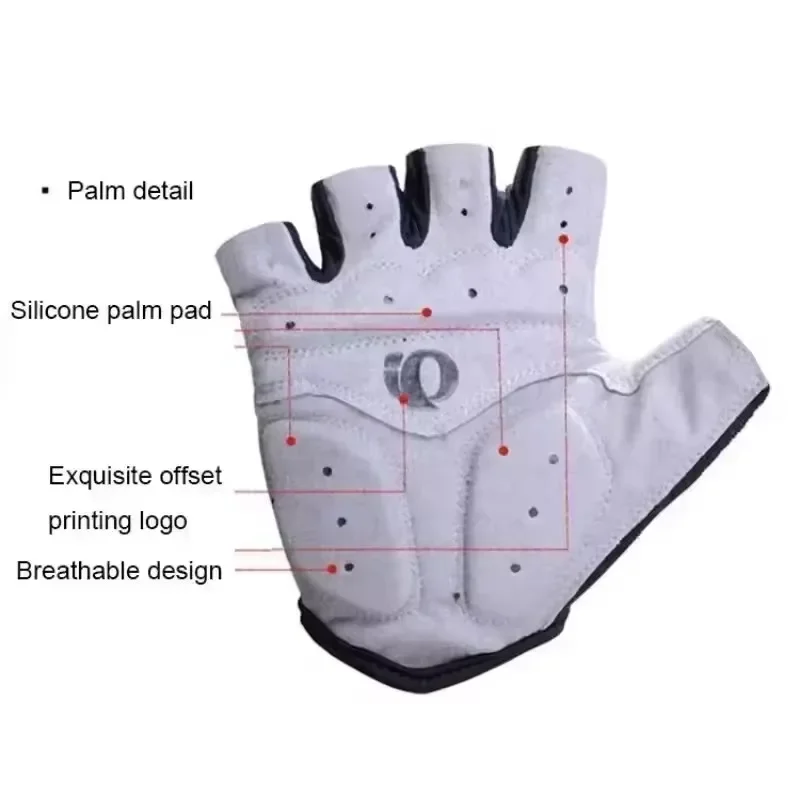 1 Par de Luvas de Ciclismo em Gel Meio Dedo para MTB e Estrada, Antiderrapantes, Antissuor e Antichoque, para Mão Esquerda e Direita