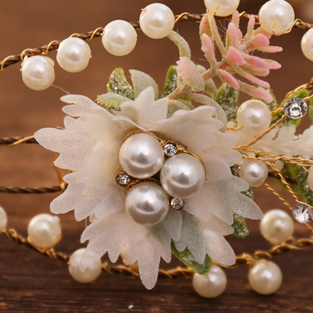 

Pink Bridal Hair Accessories Bride Head Decorations Wedding Headpieces Woman Headdress Hair Decoration Party Prom Birthday Gift