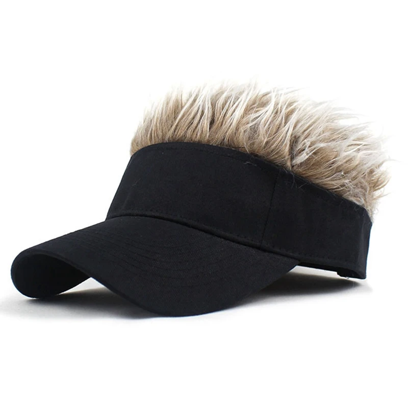 Gorra de béisbol con pelos con púas, peluca, sombrero de béisbol con pelucas con púas, sombrilla concisa informal para hombres y mujeres, visera