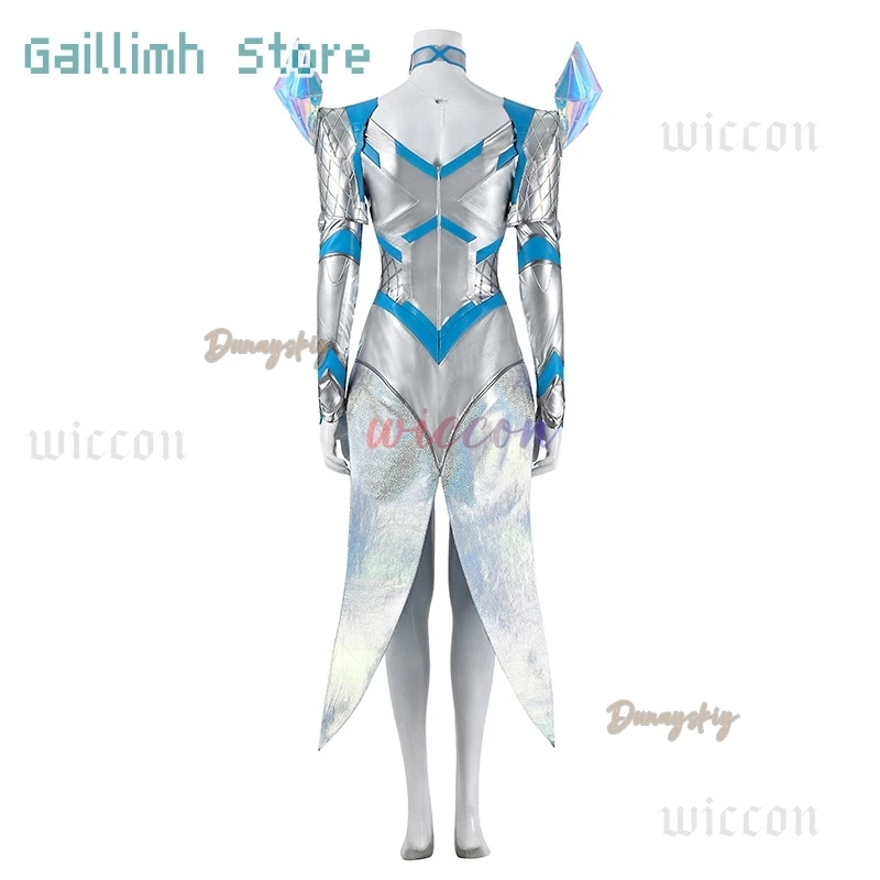 أزياء أنيمي الملكة البيضاء التأثيرية إيما فروست أزياء تنكرية إيما جريس فروست أزياء نسائية للهالوين كرنفال بدلة لعب الأدوار