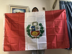 free shipping Peru Flag 150x90cm PER PE peru flag Double Side Printed Polyester standard hanging Flag Banner For Decoration