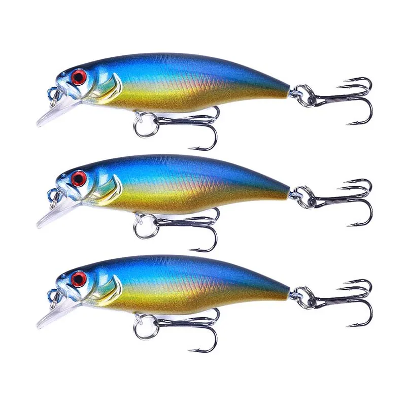 1PCS 6cm 4.3g Fishing Lure mini Minnow Lure 3D Eyes Plastic Hard Bait Pesca Artificial Jig Wobblers Sinking Fishing Bait