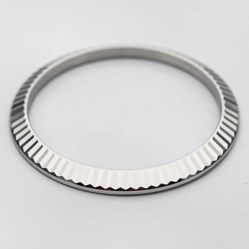 RLX Datejust 41mm Fluted Bezel, White Gold Peplacement for Models 126300 126334, Aftermarket Watch Part