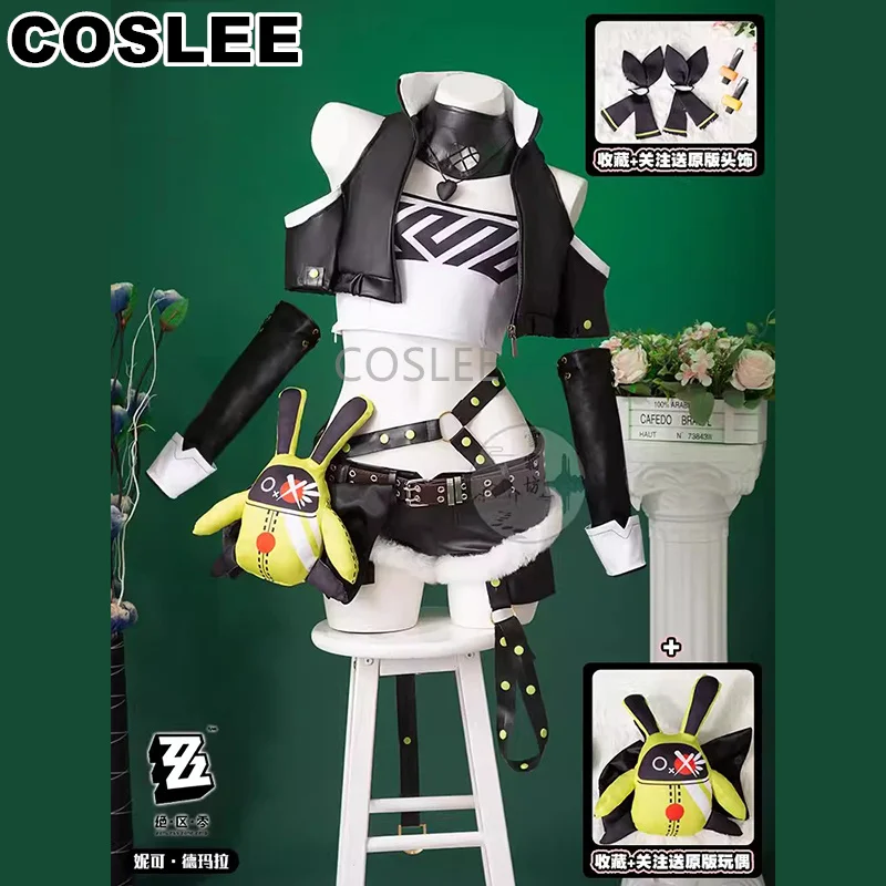 

COSLEE Nicole Demara Cosplay Game Zenless Zone Zero Costume Fashion Top Shorts Doll Wigs Halloween Carnival Party Outfit Women