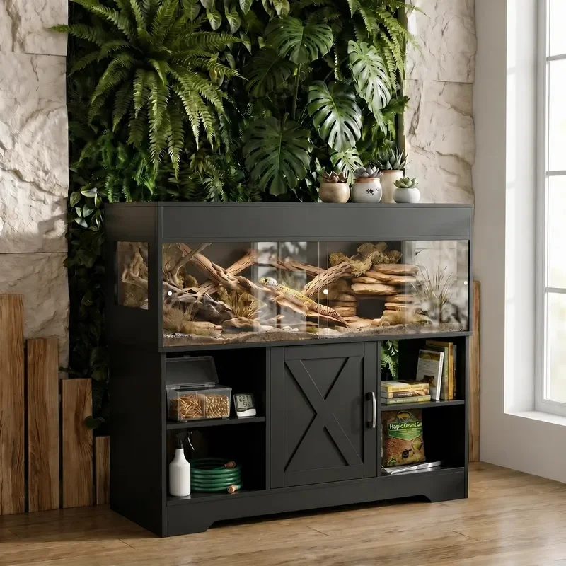 Wooden Tropical Climbing Pet Cabinet Multi Layer Visual Lizard Palace Breeding Box Reptile Feeding Rainforest Tank