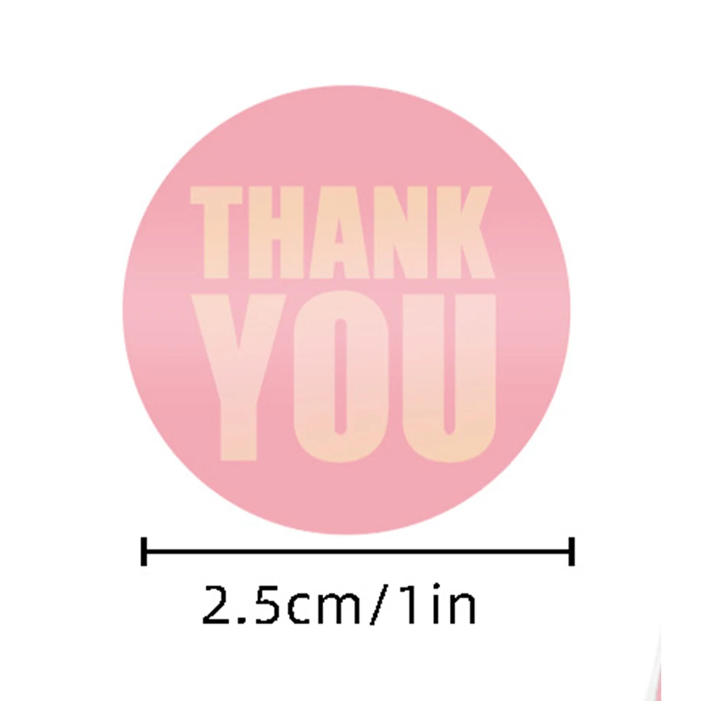 50-500pcs Pink Thank You Stickers 1inch Seal Labels Gift Packaging Stickers Wedding Birthday Party Offer Stationery Sticker