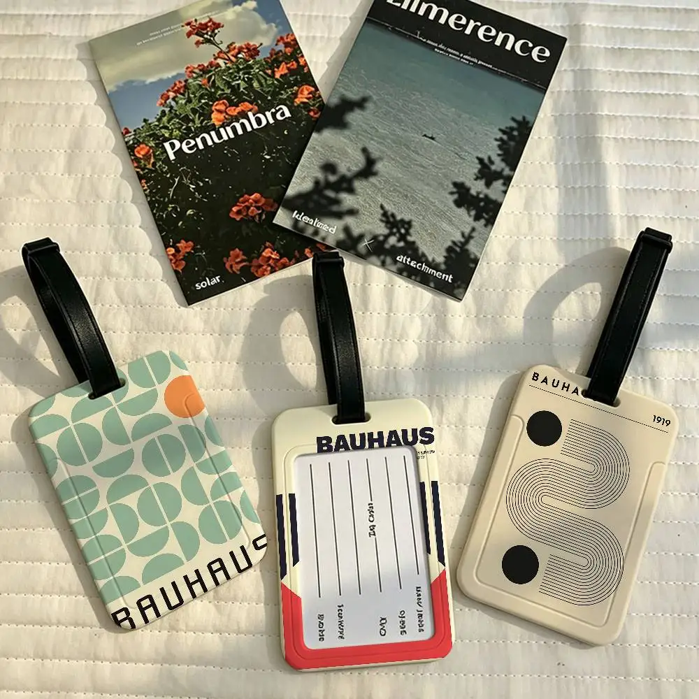 Bauhaus Modern Simplicity Geometric Multiscene PVC Luggage Tag Anti lost Design With Information Card For Travel Backpack