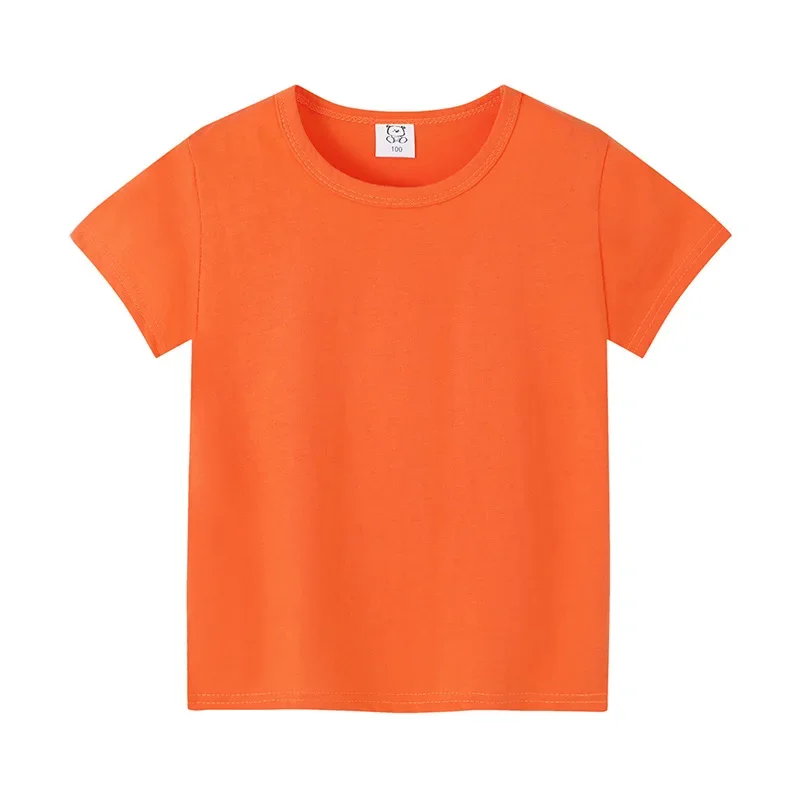 เสื้อยืดแขนสั้นสำหรับเด็กเสื้อทารกชายผ้าฝ้ายสำหรับฤดูร้อน2-12Years เสื้อยืดเด็กทารกเสื้อท่อนบนสีพื้น