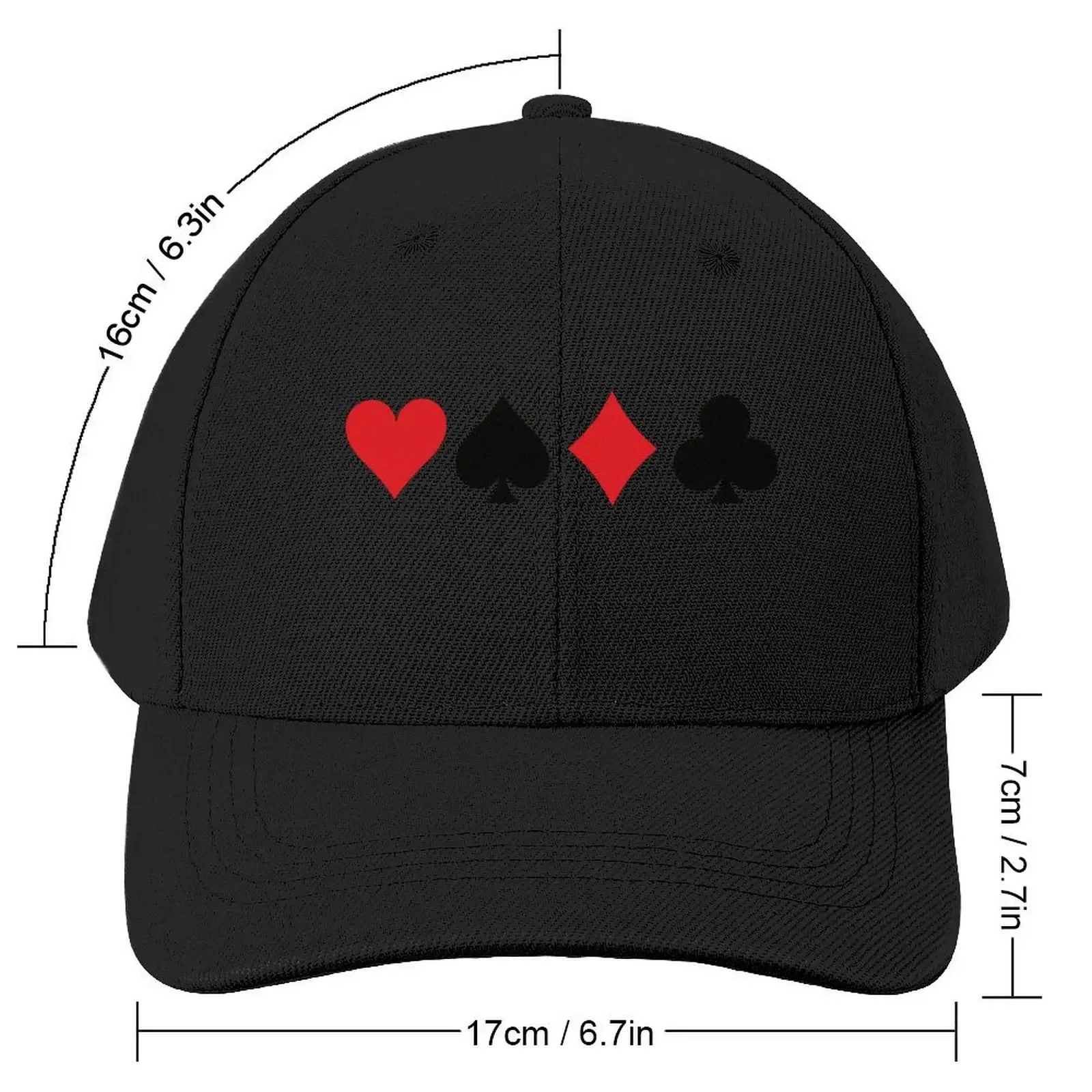 Suit cards spades hearts diamonds clubs design Baseball Cap Beach Bag derby hat Women Beach Fashion Men's