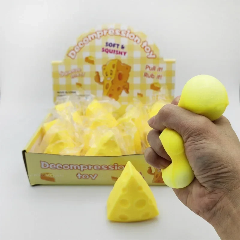 Jouet anti-Stress au fromage mignon, 1 pièce, jouets sensoriels à presser doux pour l'anxiété, pincement, décompression, cadeau de fête pour adultes et enfants